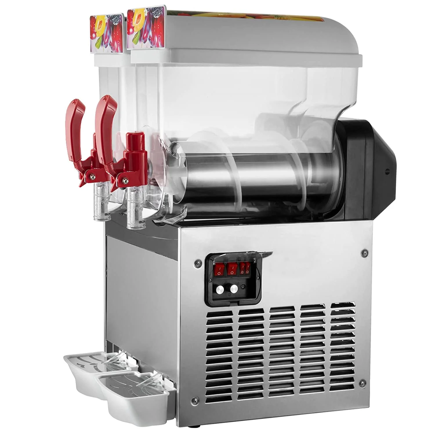 Commercial ice cold slush drinks makers stainless steel slush puppy machine Dual Tank Slush Machines for sale