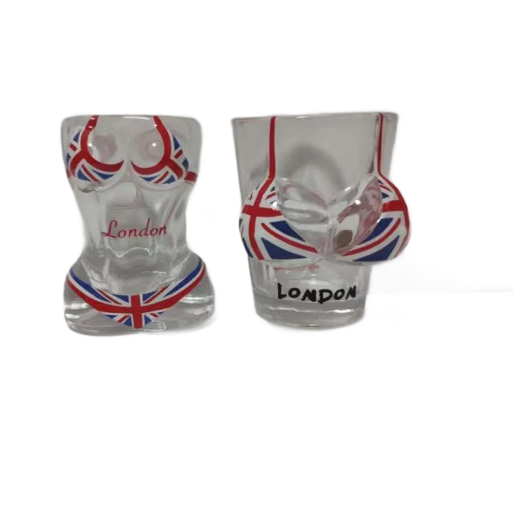 Lamsee Custom London Souvenir Brest Bikini Sexy 3D Shot Glasses