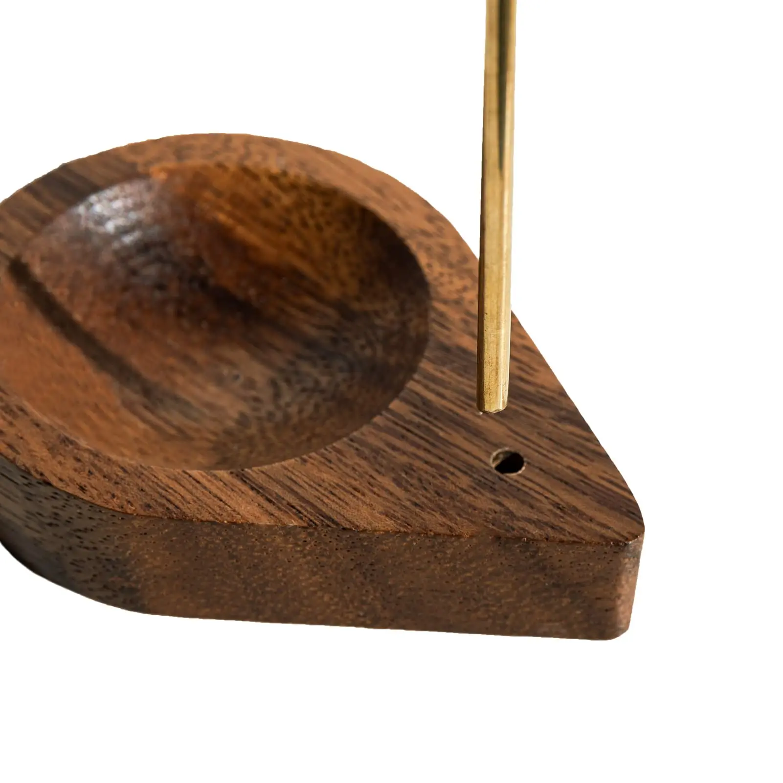 Brass Incense Burner Holder for Home and Office Decor, Modern Incense-Stick Holder,Incense Holder with Walnut Base,