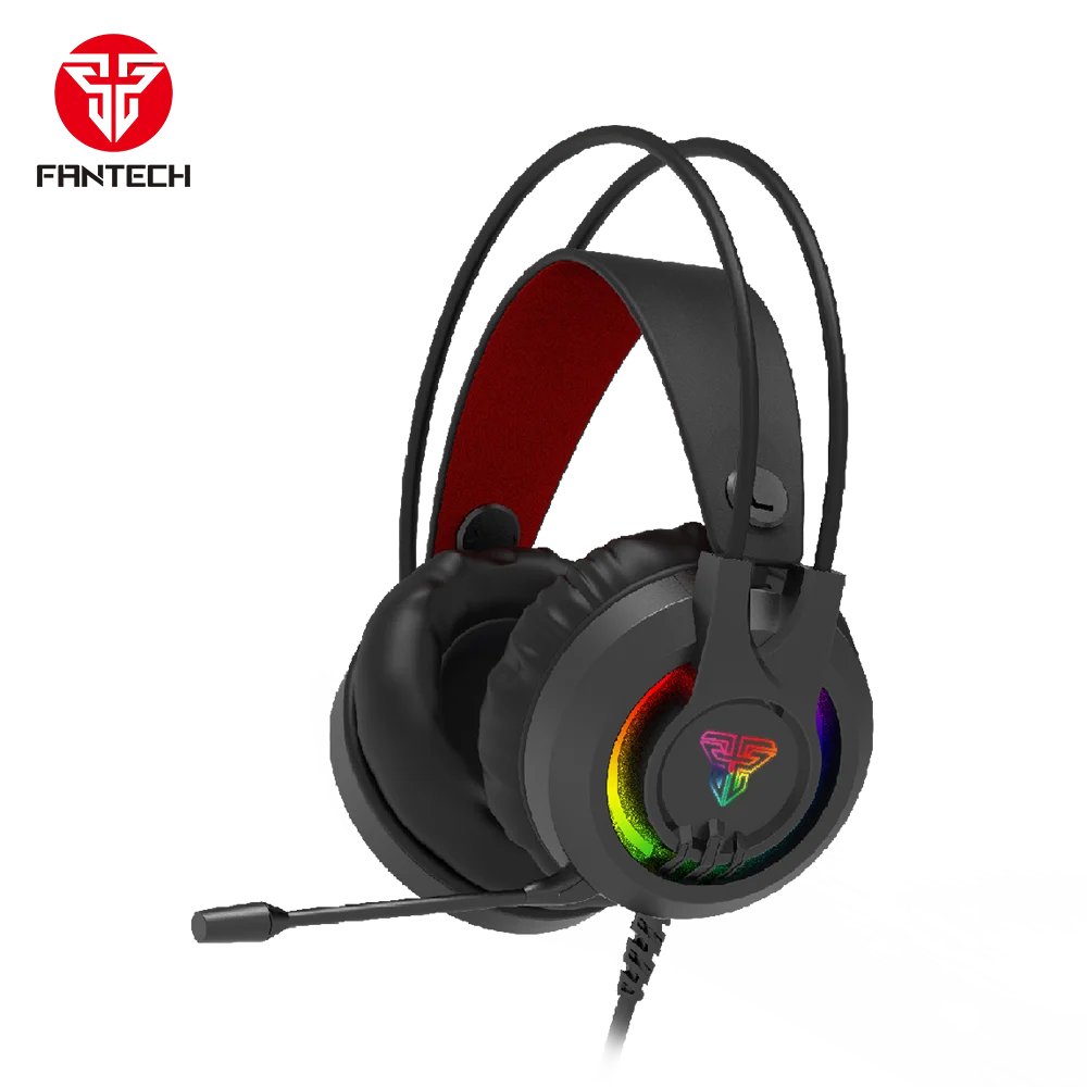 2020 New Model Fantech Gaming Wired 3.5 RGB Light PC 50 MM Durable Gaming Headset