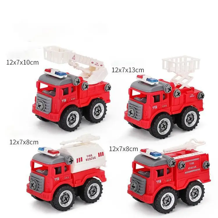 Plastic educational cute small motorcycle helicopter DIY truck series toy car assembly kit for kids