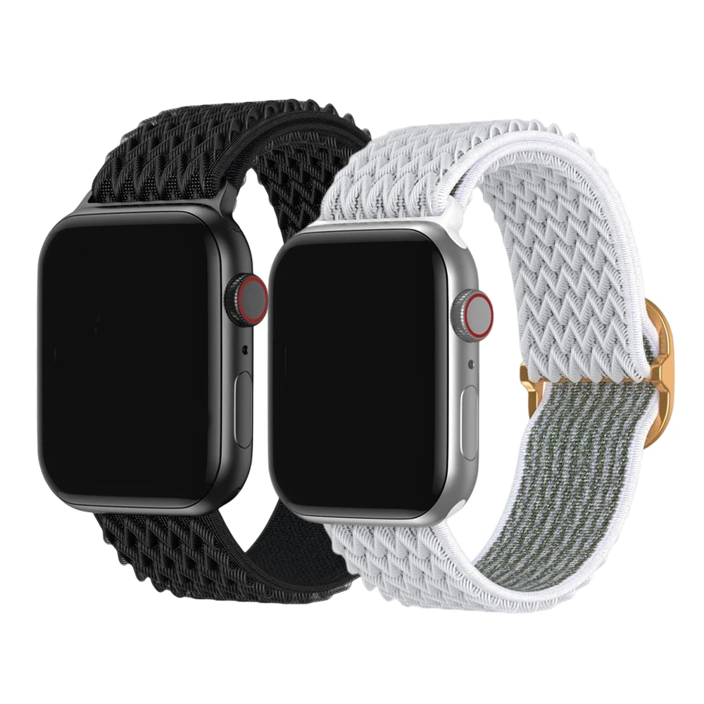 New Adjustable Sport Wave Nylon Watch Strap Replacement Watch Band For Apple Watch iwatch 8 7 6 5 4 3 2 1 44mm 40mm 41mm 45mm