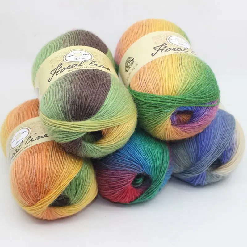  Multi-color Fashion Crochet Thick Merino Wool Knitting Yarn for