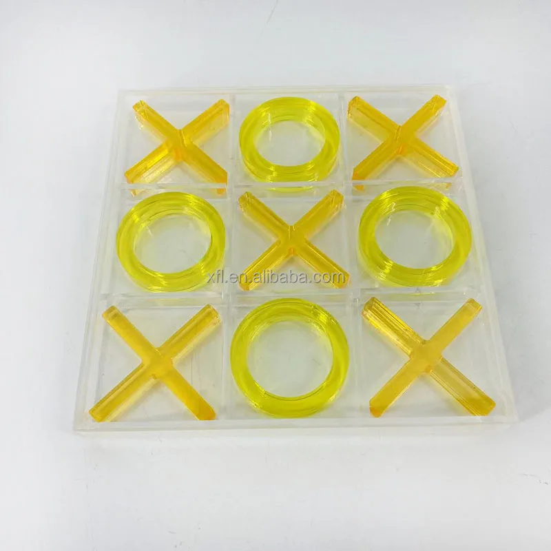 Eco-friendly acrylic tic tac toe factory customize tic tac toe game high clear colorful X and O game set