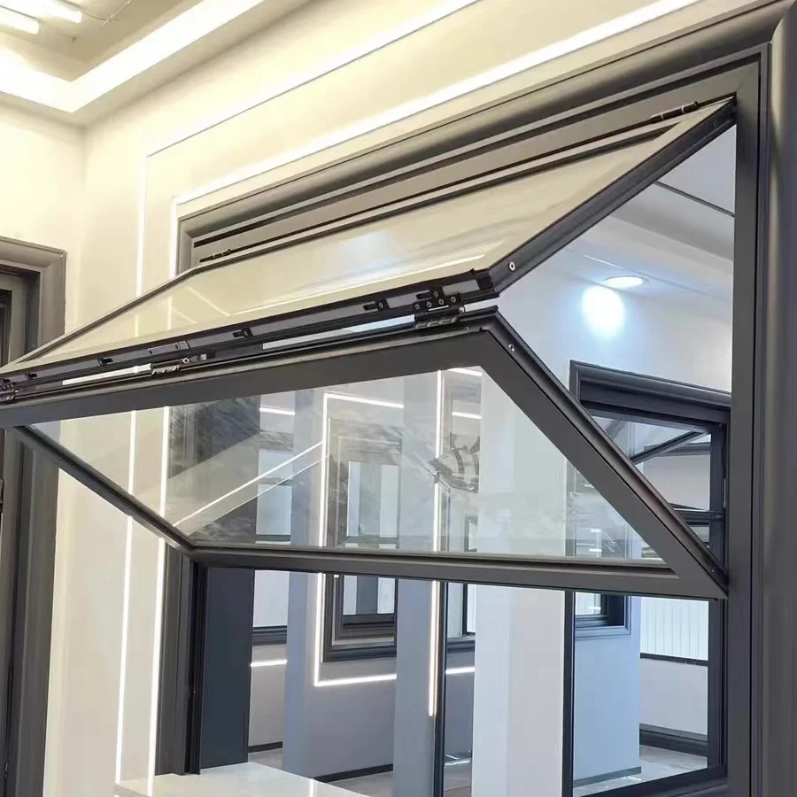 Custom commercial system double tempered glass aluminum double fold/double fold/accordion/folding window for sale