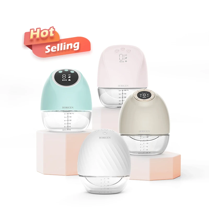 rechargeable electric wireless hands free breast milk pump automatic breastfeeding thin breast pump with Milk volume warning