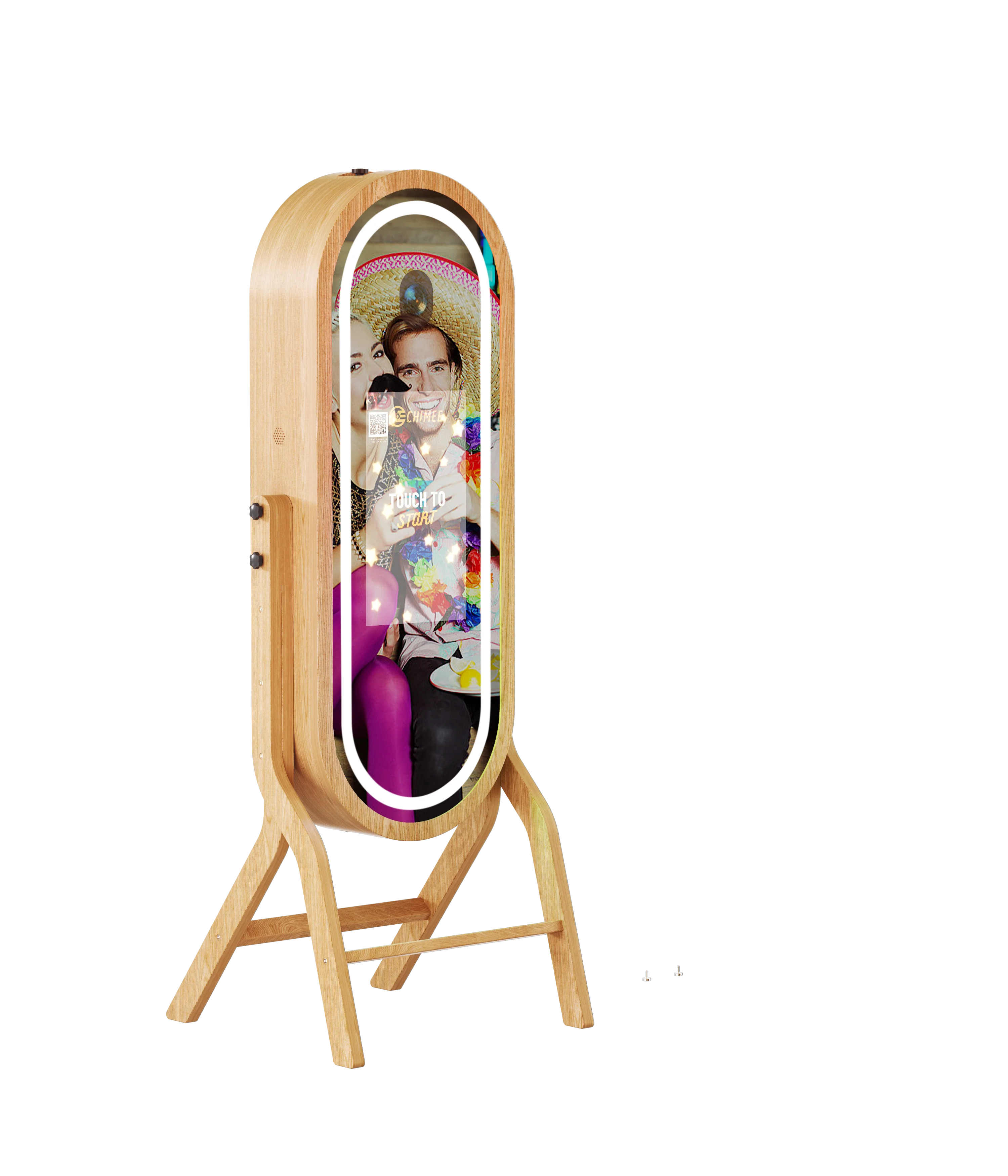 High Quality Vintage Wooden Retro Mirror Photobooth Dslr Touch Screen Smart Photo Booth Kiosk for Wedding amd Event