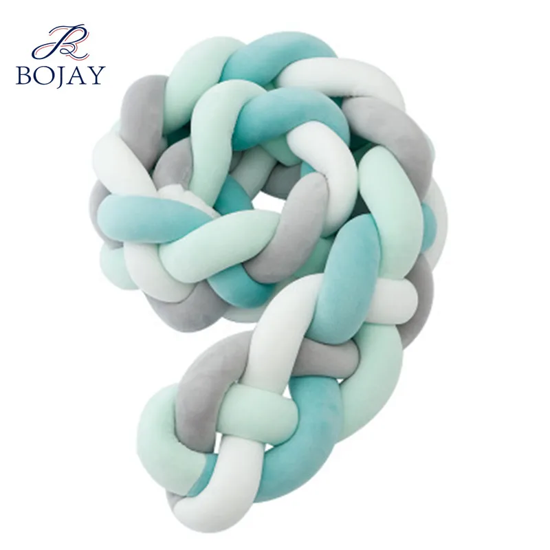 Braided Crib Bumper 4 Braids Knot Cushion Decorative Bolster Pillow Crib Bedding Baby Sheets