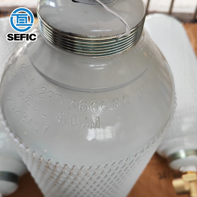 SEFIC DOT3AA 40CF 7.8L 178mm 2265psi Seamless Empty Industrial Argon Gas Cylinder