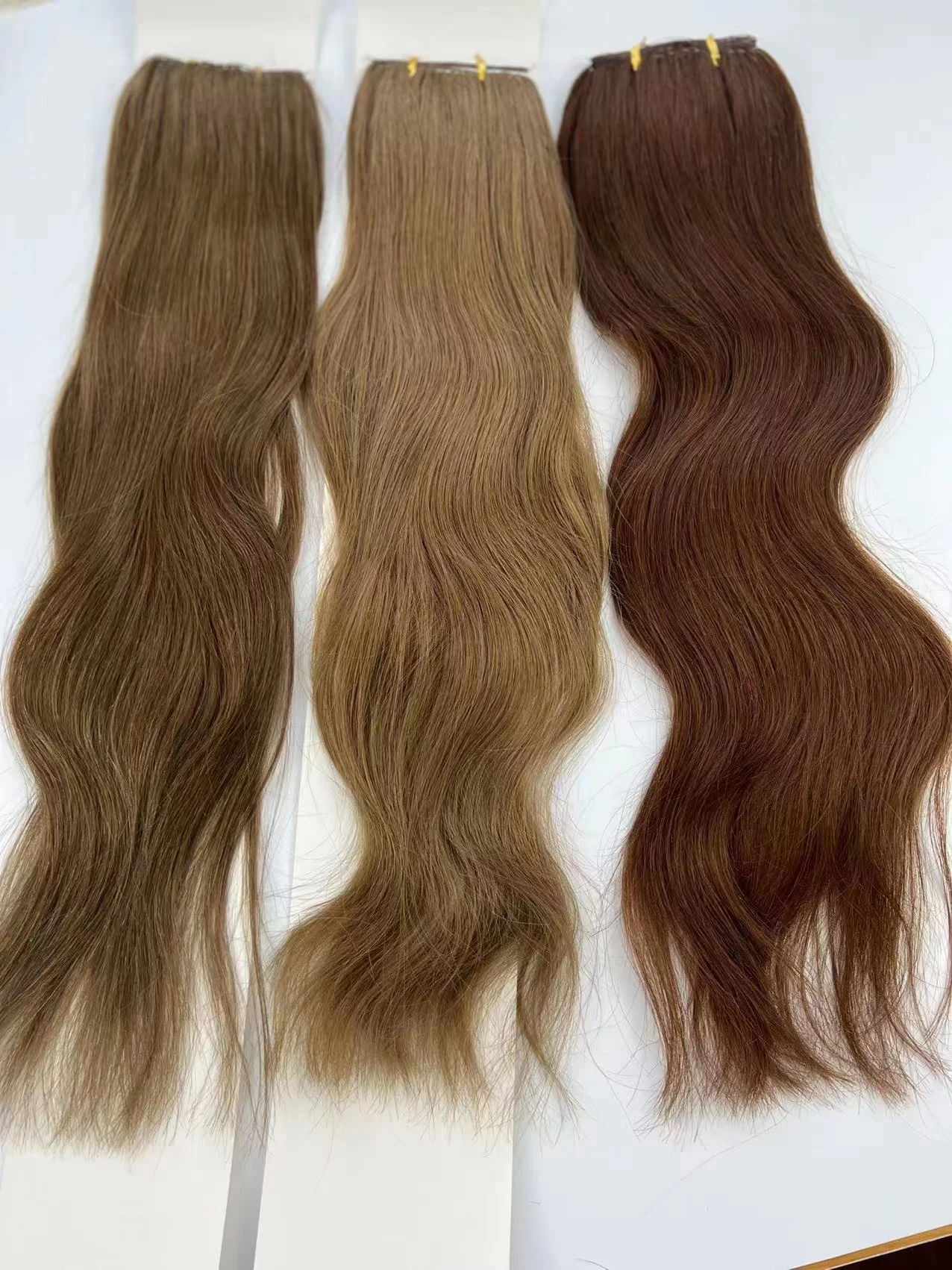 Natural Russian blonde 100% cuticle double drawn invisible feather line hair extensions hot sell