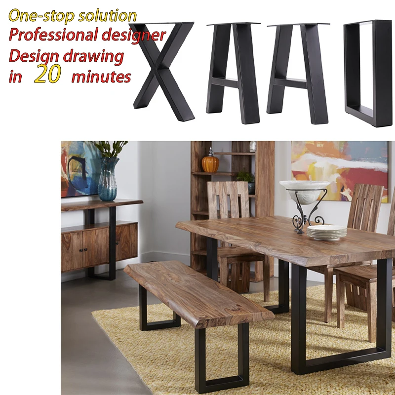 Hgih Quality Modern durable removable metal brackets furniture cast iron dining table legs Custom steel table legs