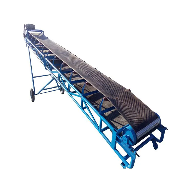 Truck Loading Material Handling Adjustable Height Movable Construction Use Belt Conveyor