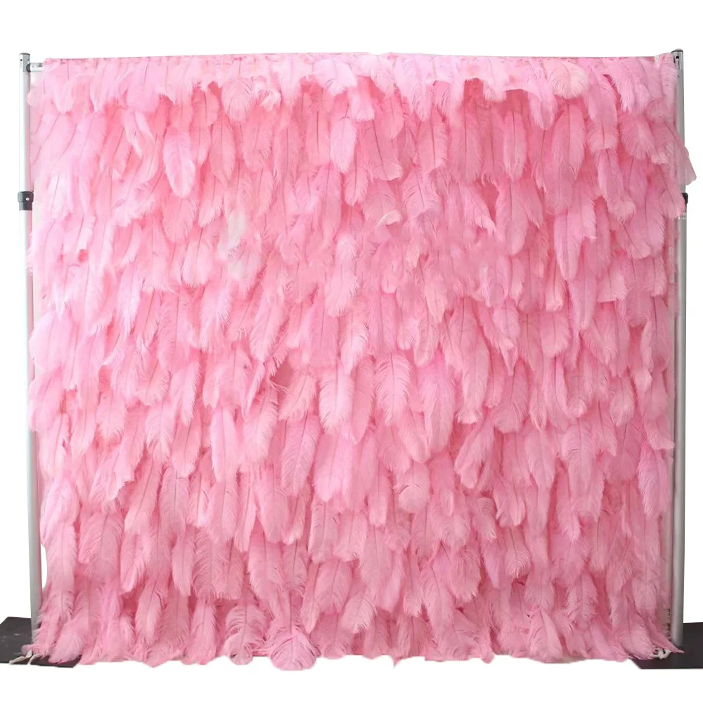 2024 hot sale decorative fabric feather wall backdrop for wedding event