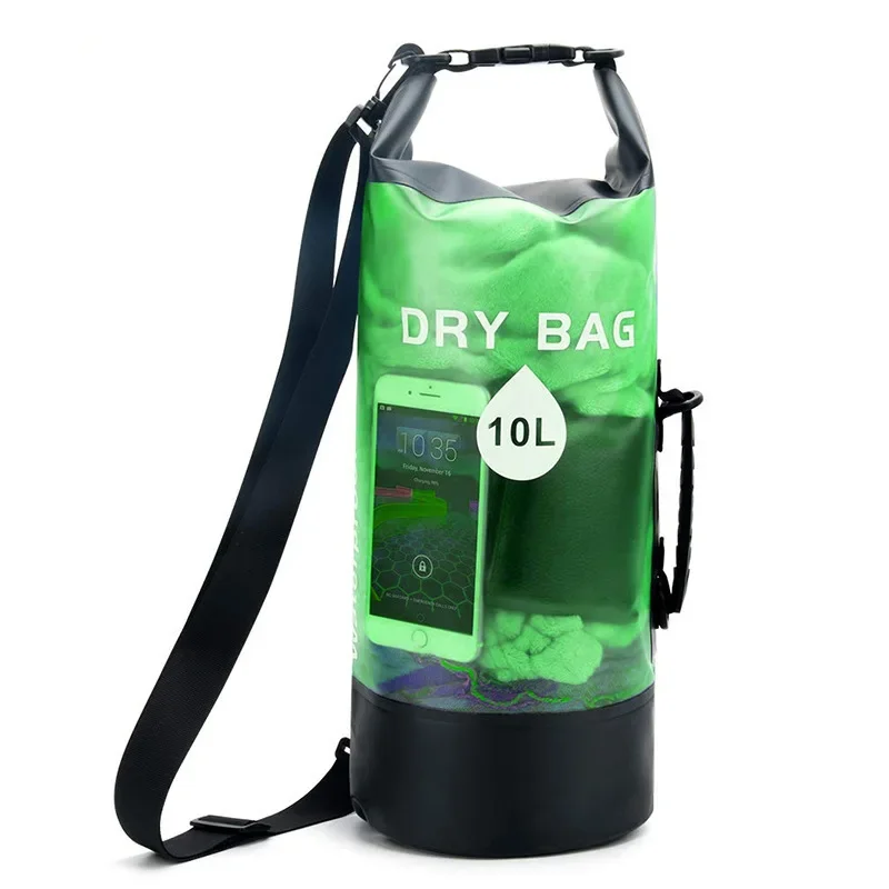 Factory PVC Waterproof Dry Bag Backpack 10L 20L Transparent Factory Boat Sack Gear Backpack Waterproof Dry bag for swim