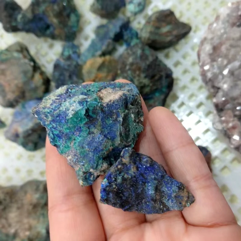 Special off  Raw Rock Crystal Stone  Azurite And Malachite Mineral Specimen  crude chessylite rough stone for sale