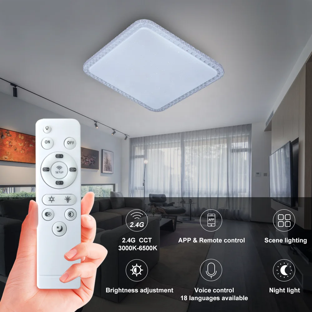 Remote Control 5000K LED Ceiling Light Flush Mount 36W 2880LM Round LED Ceiling Lamp for Kitchen bedroom hallway Stairwell