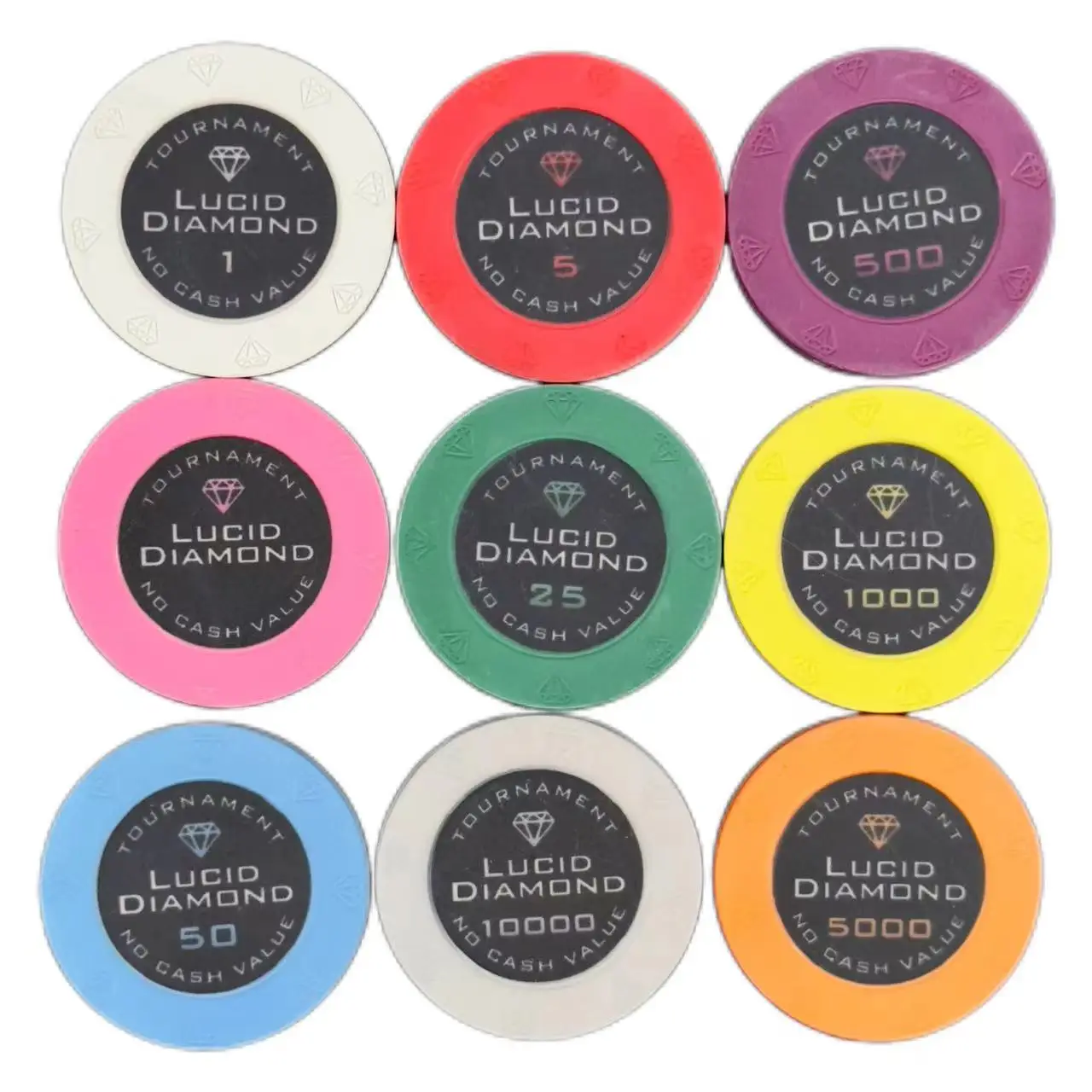 13.5g Crown and Wheat Monte CarloClay Chip Sticker Poker Chips