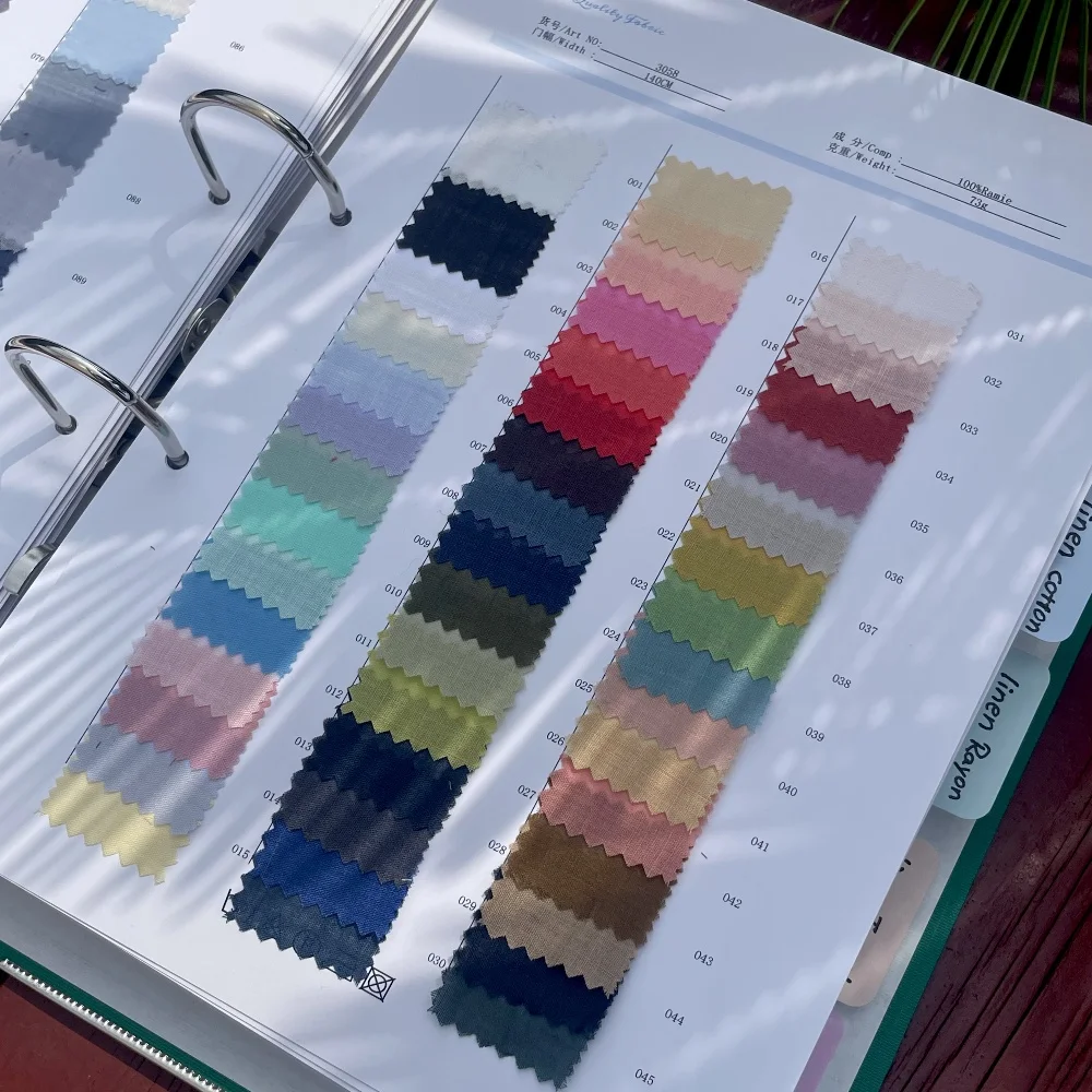 2024 the newest design Handmade haute couture fabric book made in China fabric collection  Linen Ramie