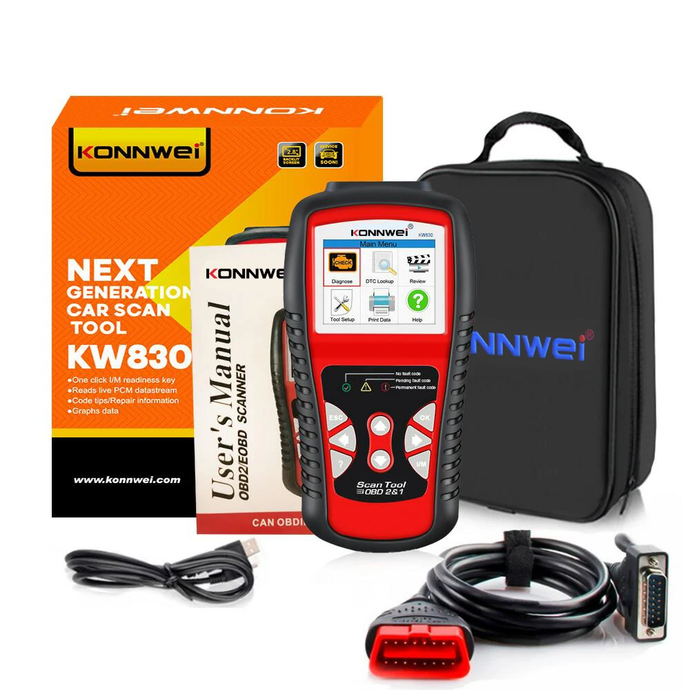 Hot Sale KW830 OBD2 ODB2 Automotive Scanner for Car Diagnosis Universal Auto Fault Error Code Reader Car Diagnostic Scanner
