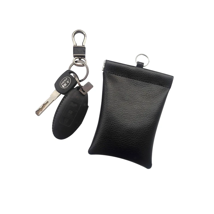 Genuine Leather Anti-spying Rfid Signal Blocker Pouch Case Bag Car Key Shield Leather bag