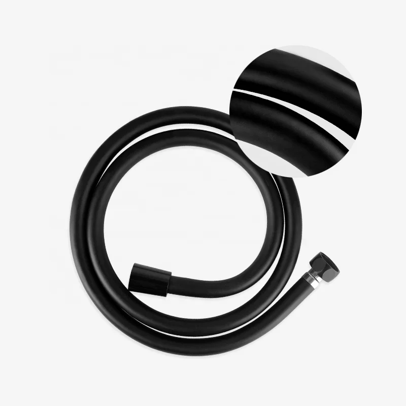Anti-twist matte black PVC bath shower hose Top quality Plumbing Plastic Flexible explosion-proof high temperature resistance