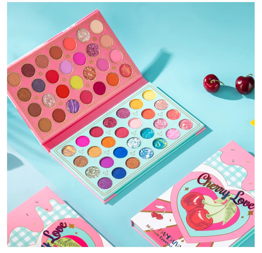 OMG Latest 56 colors luxury private label highly pigmented Vegan Pearl matte Glitter eyeshadow makeup palette