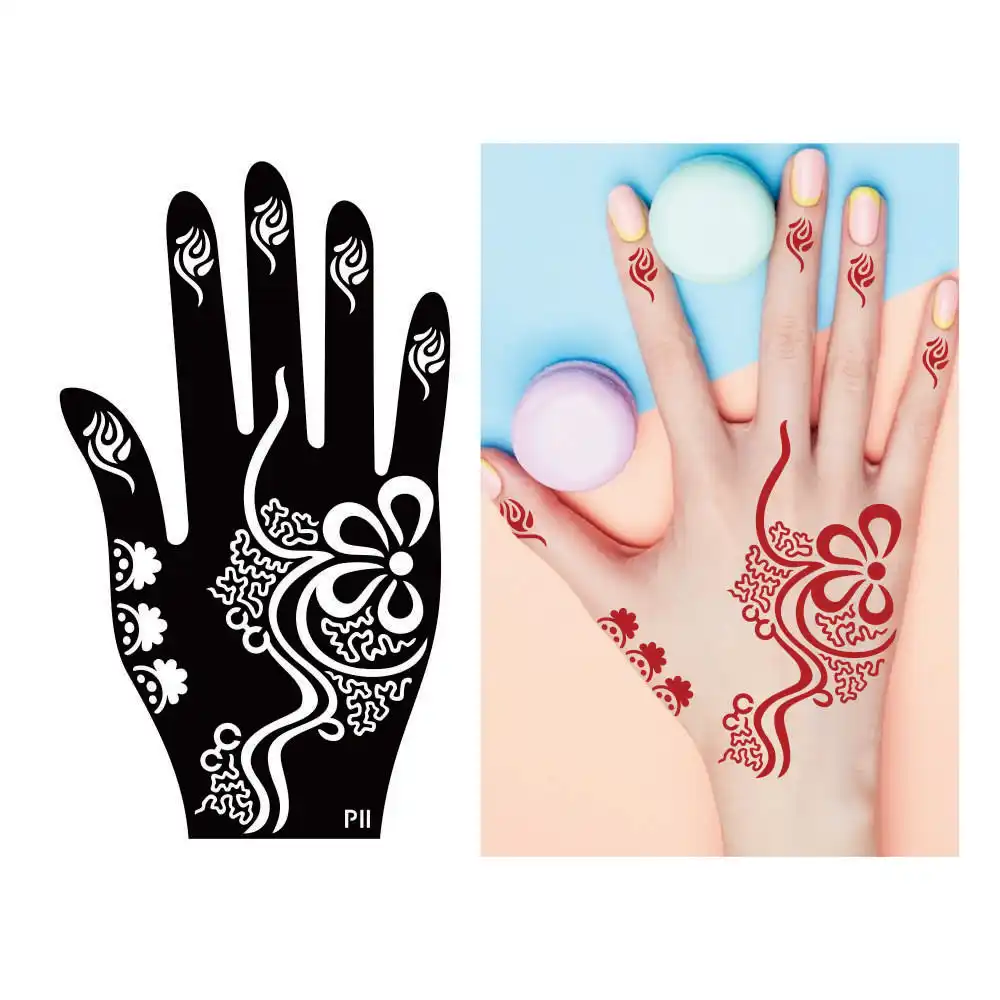 custom made henna hand stencil beautiful body art black mehndi tattoo DIY hand henna tattoo