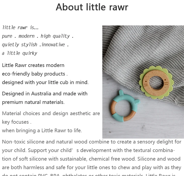 wholesaler  Baby Silicone with  Wood Ring Teether Animal Shape Walrus  Bell  Kids Teething Silicone Wood  Ring Bell Teethe Toys