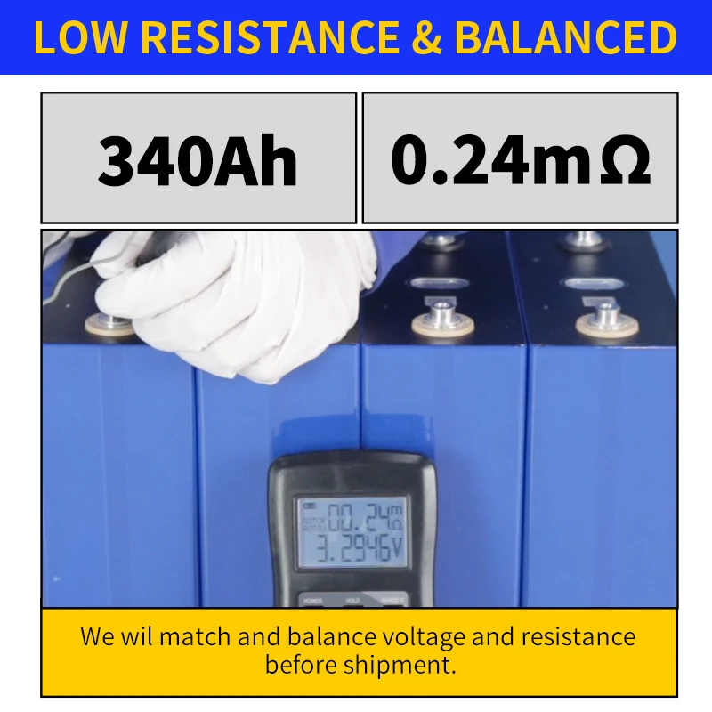 3.2V 340Ah 10000 Cycle Lifepo4 Battery Grade A DIY Akku 12V 24V 48V RV Boat Ship Golf Cart Cell Solar Energy Storage NO TAX