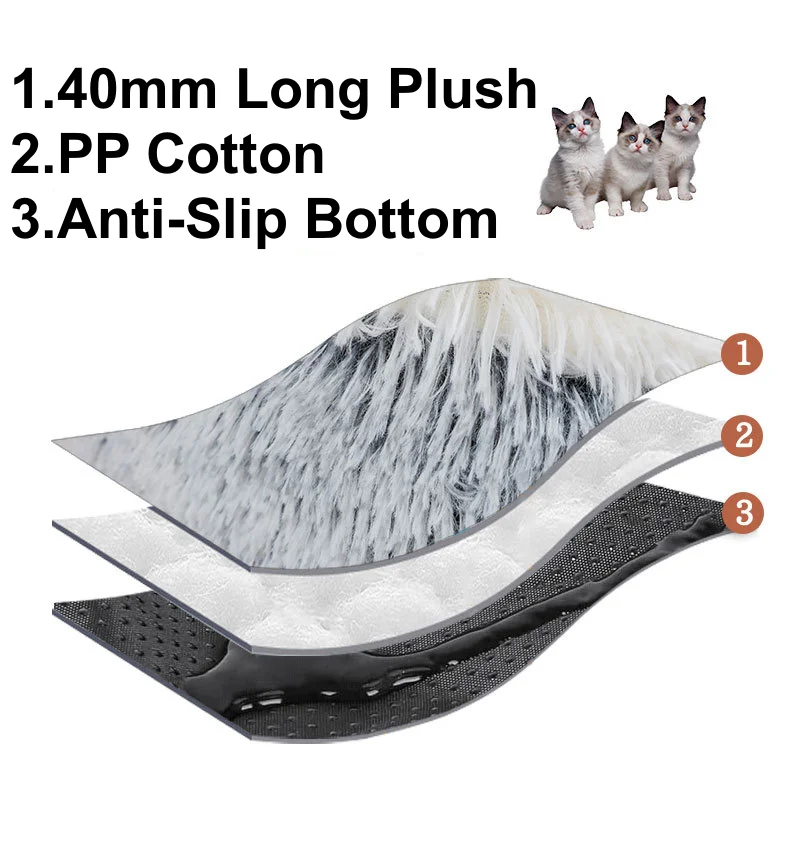 Высококачественная плюшевая кровать для кошек и собак 40 мм