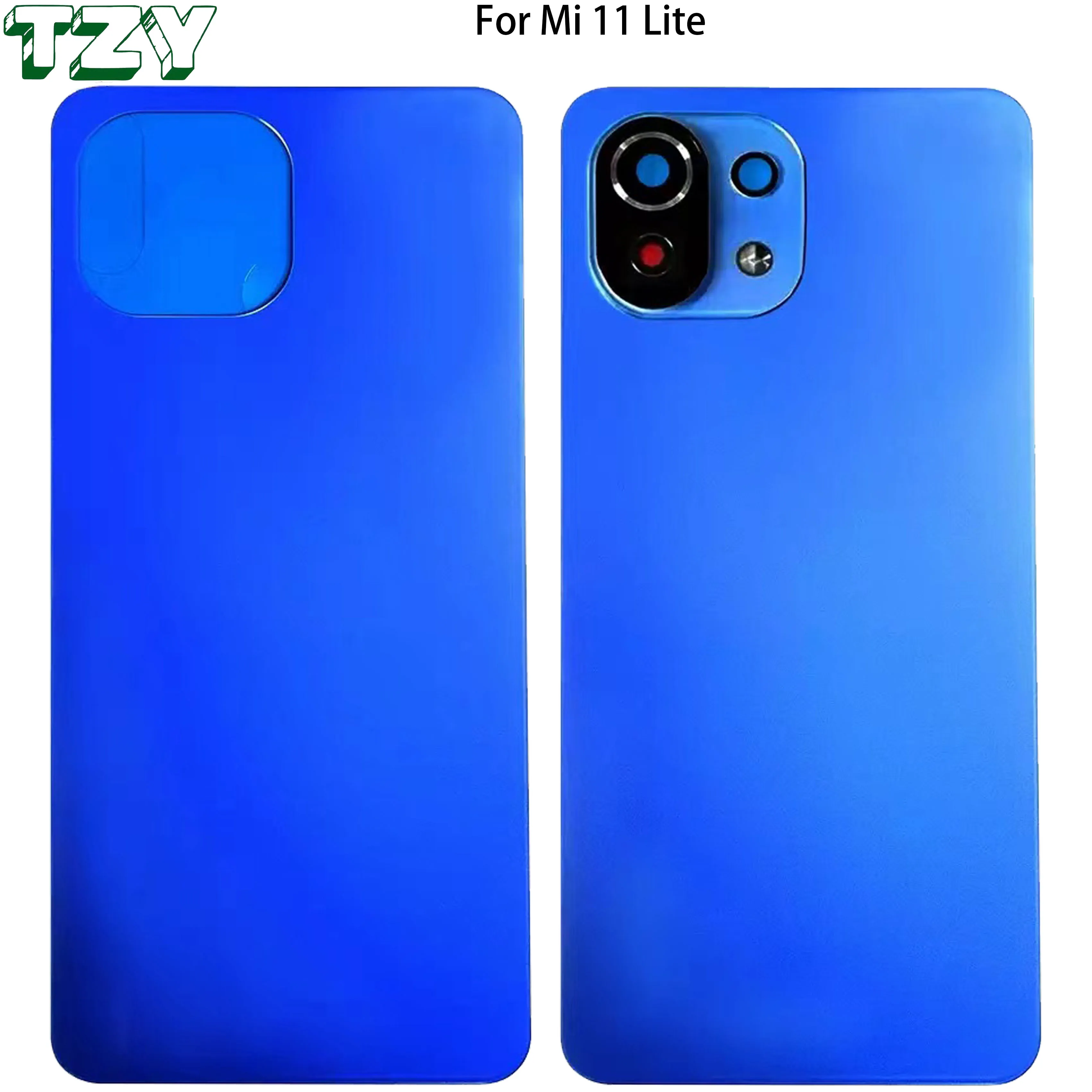 Phone Back Battery Cover For Xiaomi Mi 11 Lite  Rear Case Housing Glass Replacement Parts