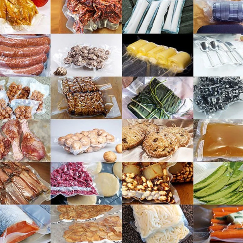 Custom Meat Fruit Vegetables Plastic Vacuum Seal Bag For Food Packaging With Can Be Steamed 3-side Sealing Bag