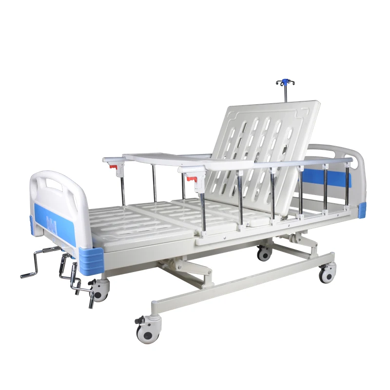 Popular  Manual Mechanical Cranks shaft Patient Care Medical Equipment Three Functions Hospital Bed