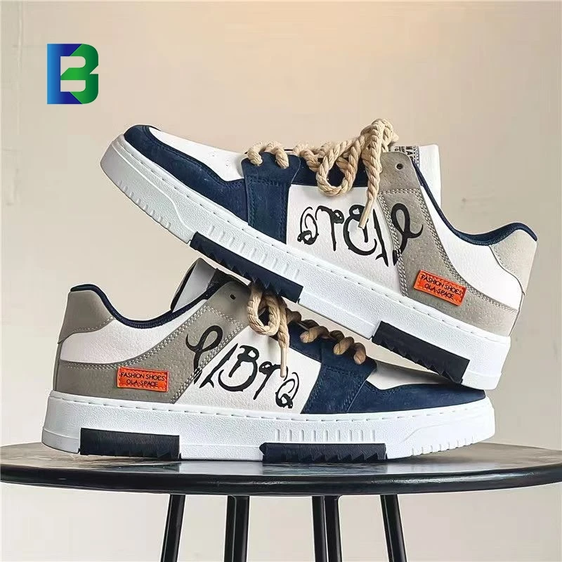 2024 New Arrival Hot Selling  leather Upper Rubber Sole sneaker Lace Up Running Walking styles Shoes for men