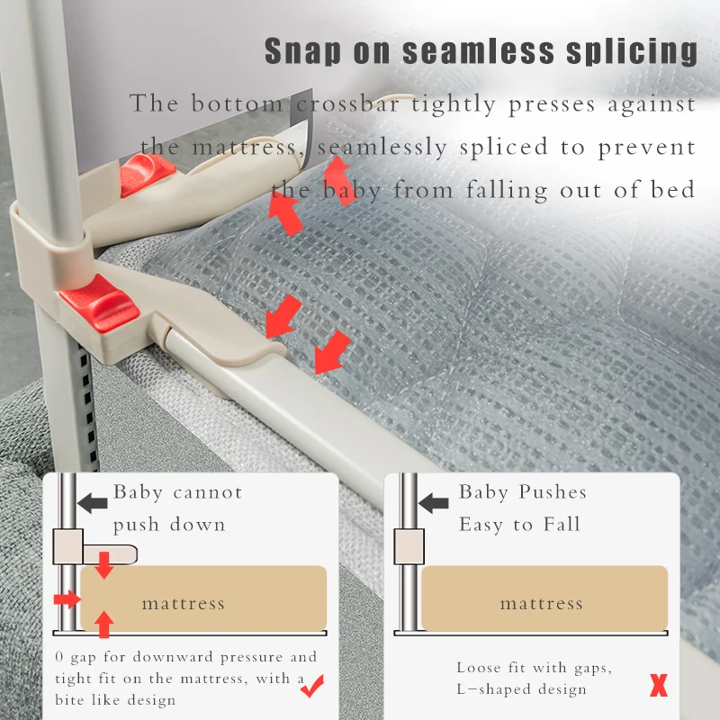 Luxury Foldable Portable Bedrail Kids Railing Protection Toddler Guard Fence Baby Safety Barrier Bed Rail