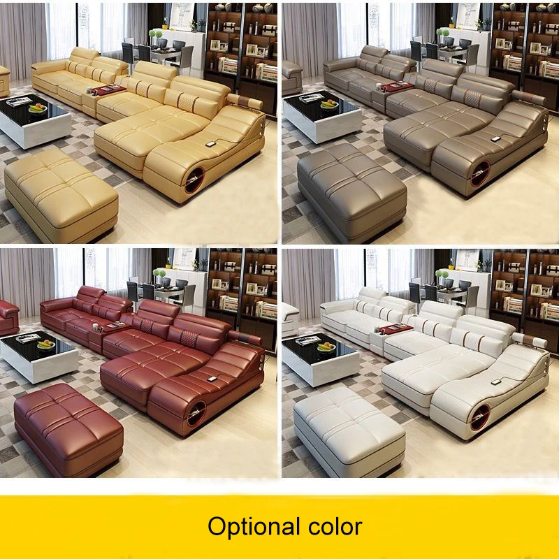 
Modern design couch living room furniture sofa sectional with integrated massage chair with speakers 
