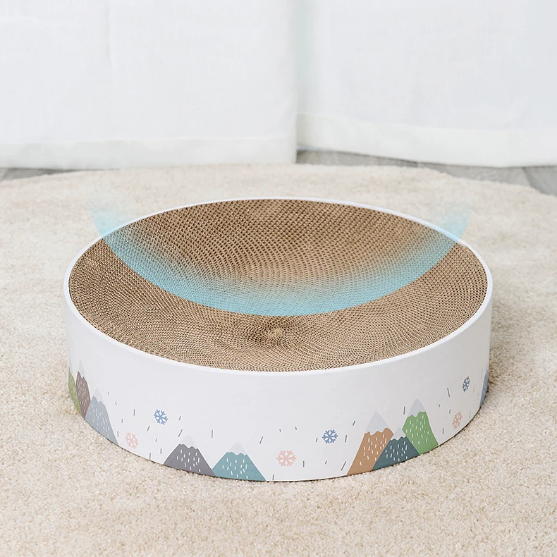 Круглая форма кошка кровать спальный игры для отдыха и когтеточки для кошек гофрированной Когтеточка для кошек нового дизайна