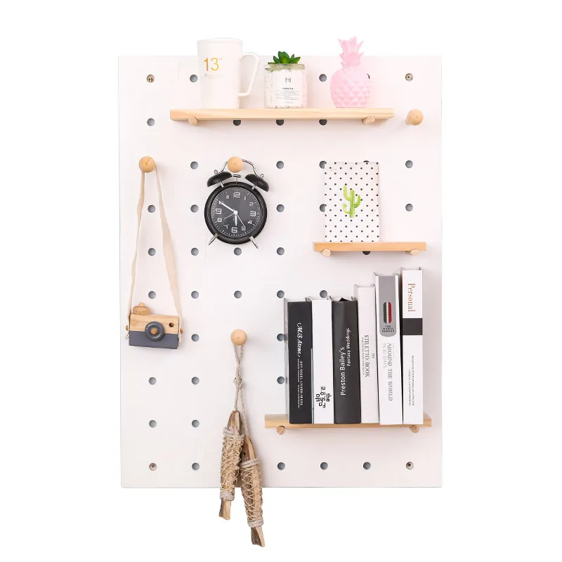 
Simple and fashionable multifunctional solid wood hole board rack hole board shelf 