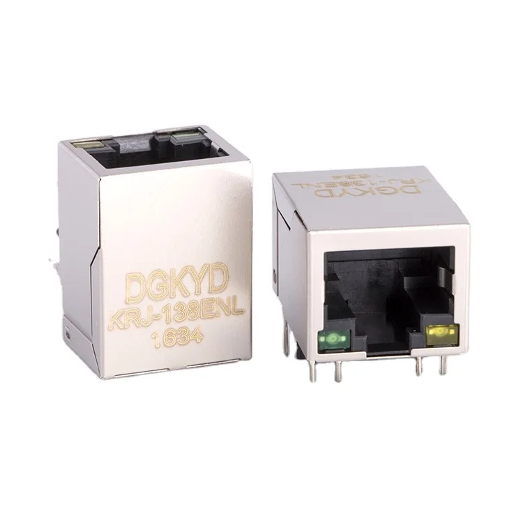 KRJ-138ENL metal shielded 8P8C ethernet jack cat5 RJ45 connector