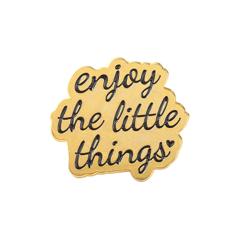 Personalized Inspiring English Letter Enamel Brooch Lapel Pins Backpacks Clothings Hats Badge Pins For Children