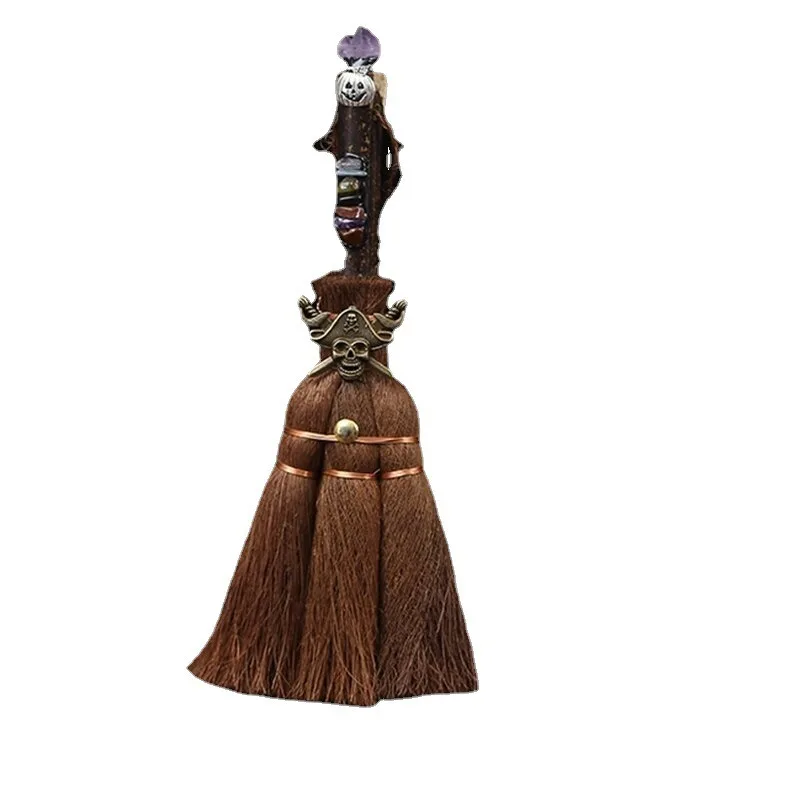 Wholesale Handmade Angel Wing Crystal Broom Ritual Magic Ceremonial Wiccan Supplies for Witch Spells Wicca Broom for decoration