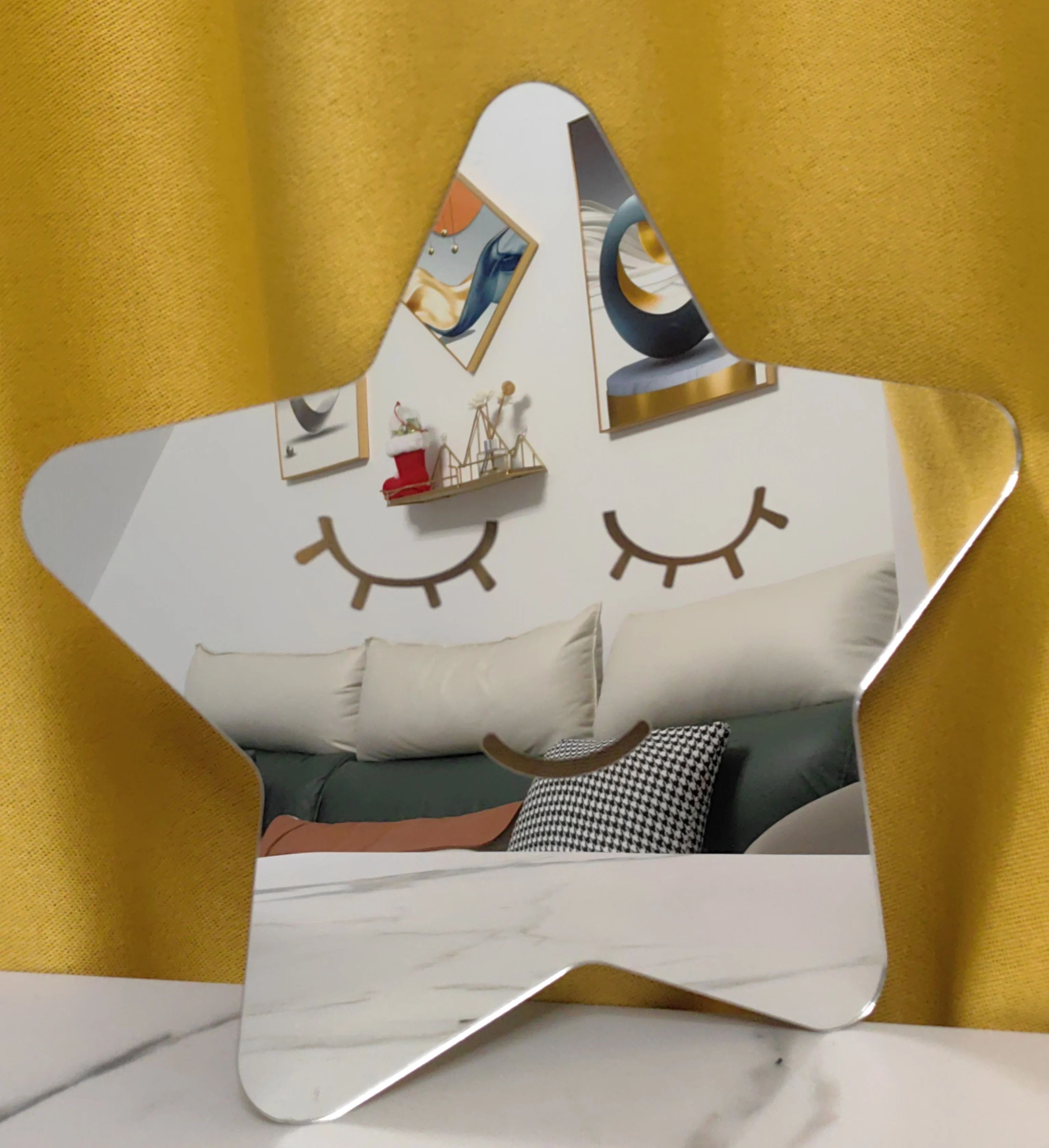 Moon Star Cloud Mirror Acrylic Wall Stick Multiple Shape Mirror Kids Room Decoration Custom Design Acceptable