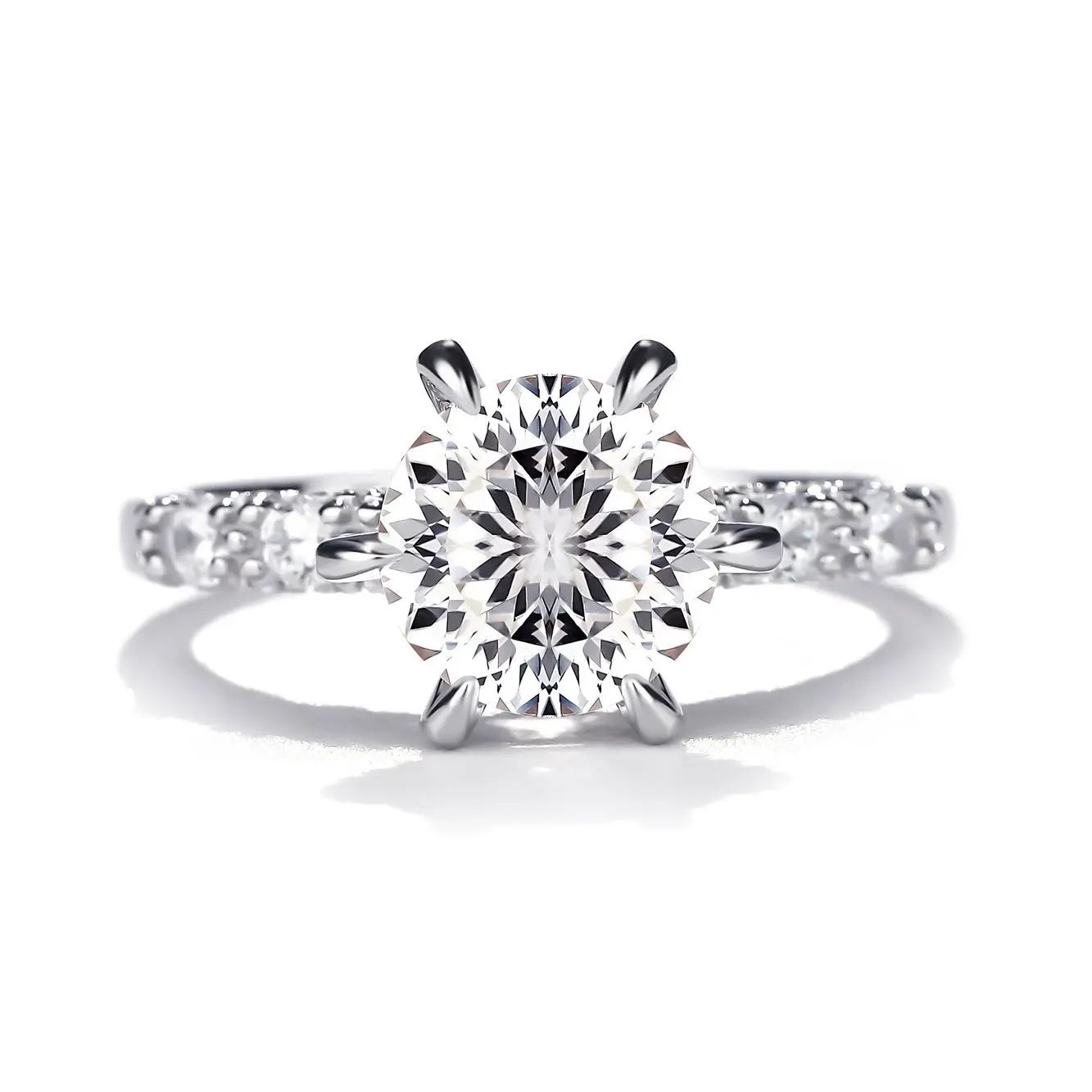 8 Adodo Hot Sale jewelry making supplies 3Carat S925 Silver White Moonlight Moissanite Engagement Ring for valentines day gift