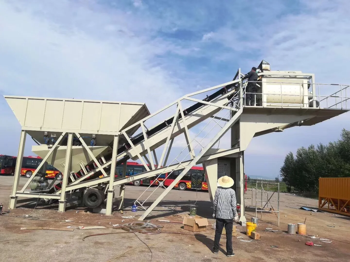 YHZS35 Movable concrete batch plant for sale