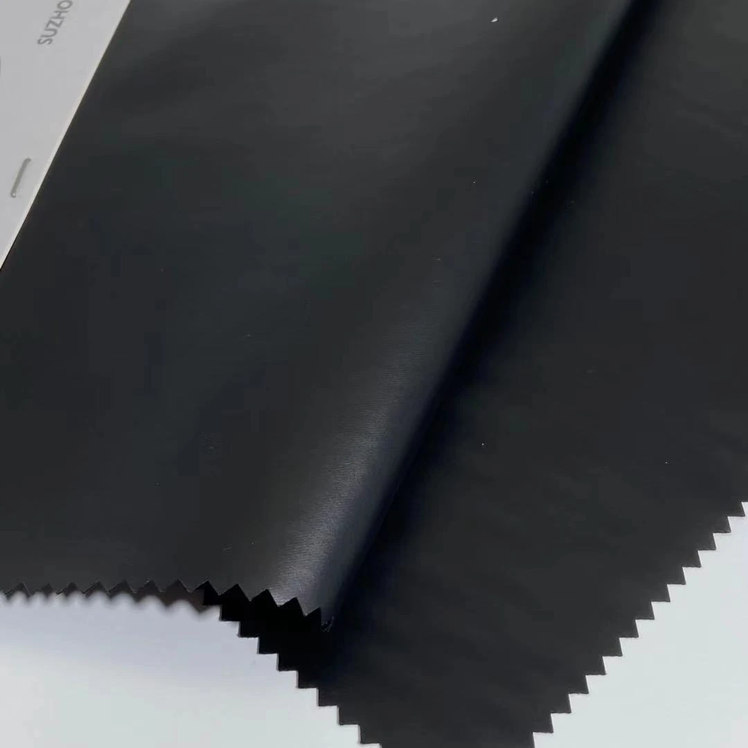 
Polyester Viscose Spandex Fabric T400 Fabric Black Color 75D Women Korean Spandex Fashion Leather Fabric 
