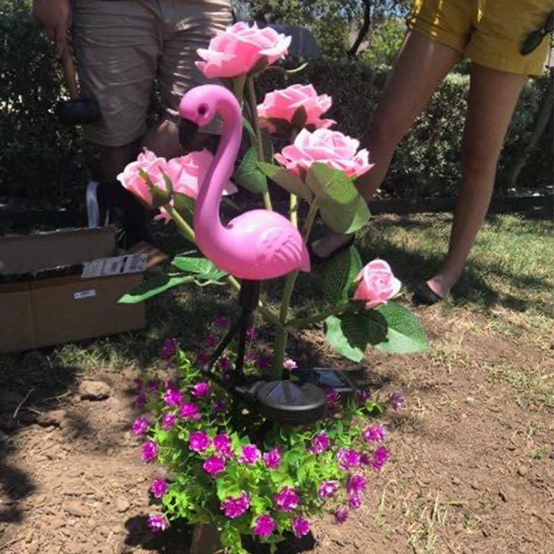 Aolaigle Wholesale Flamingo Yard Decorations Solar Powered Stake Led Lights Outdoor Garden And Pathway 2024 Hot