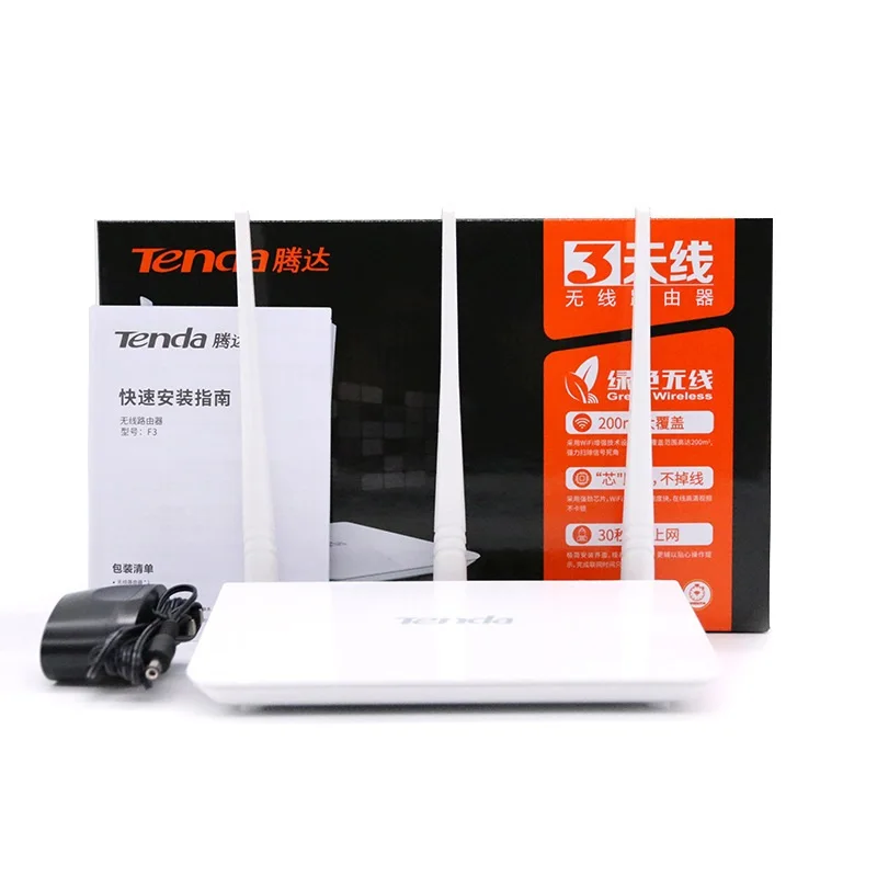 
Good Quantity With Good Price Tenda Original F3 Router 300Mbps English Firmware 3 Antennas WIFI Router ZY-251 