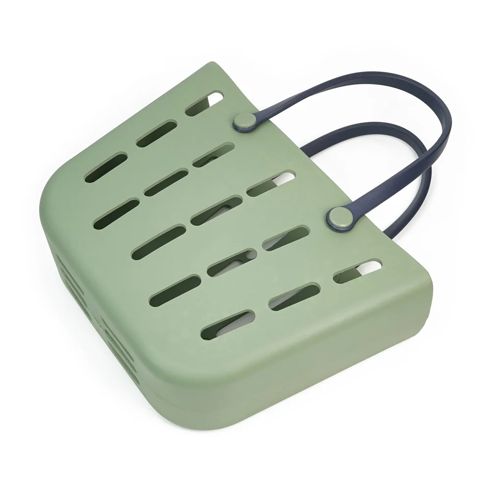 Customized Logo Eva Portable Summer Beach Waterproof Handbag Bag Basket Women Picnic Tote Bag Pouch Beach Bag