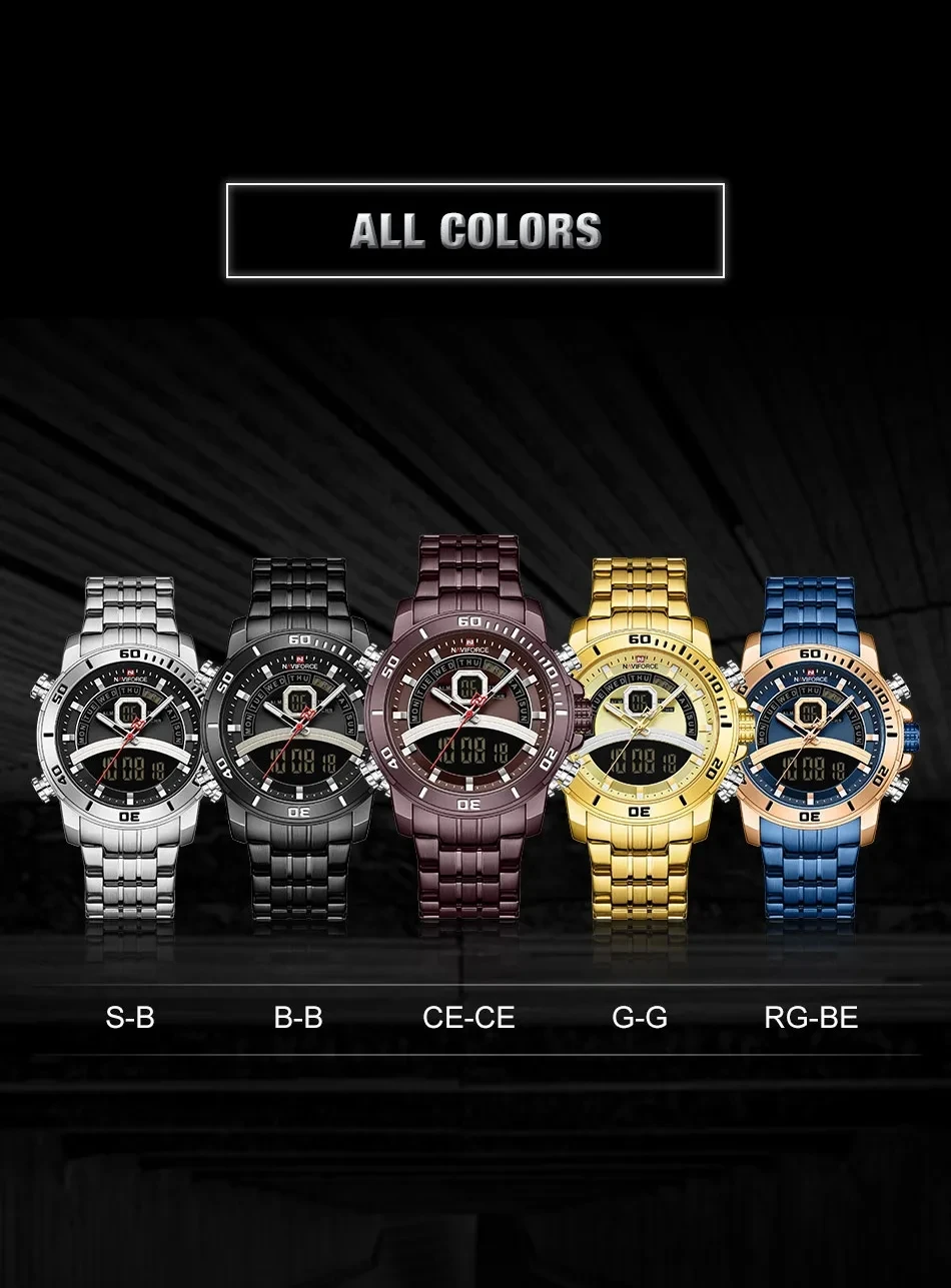 NAVIFORCE 9181  Nf9181 for Men Top Ranking Product Digital Sports Business Luxury Fashion Quartz Waterproof Watches