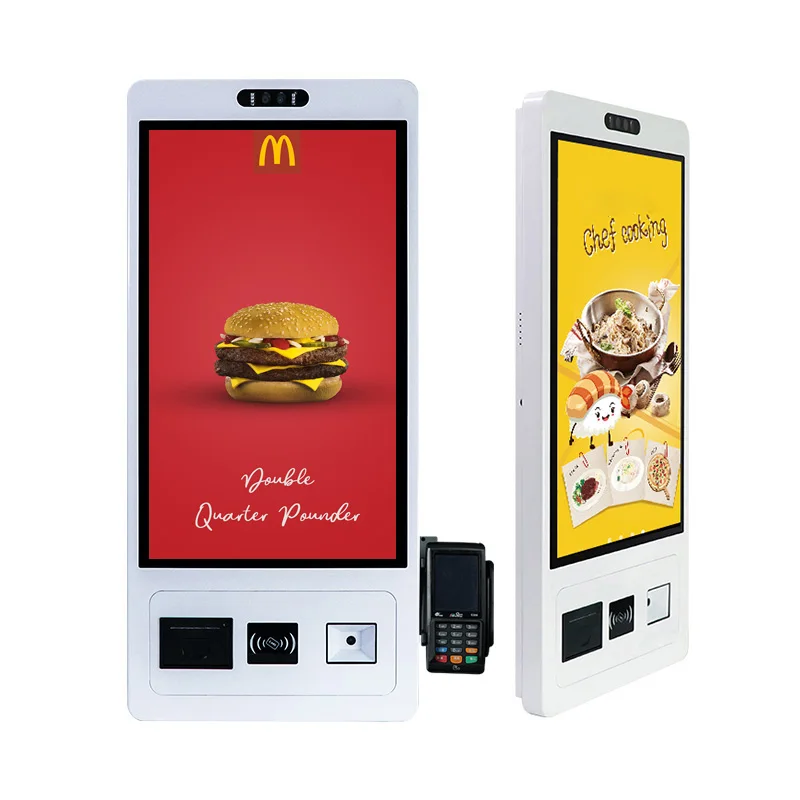 21.5 23.8 27 32 Inch Hardware Automatic Ordering Kiosk Order Number Wall Mounting Information Kiosk Terminal Kisok With Printer